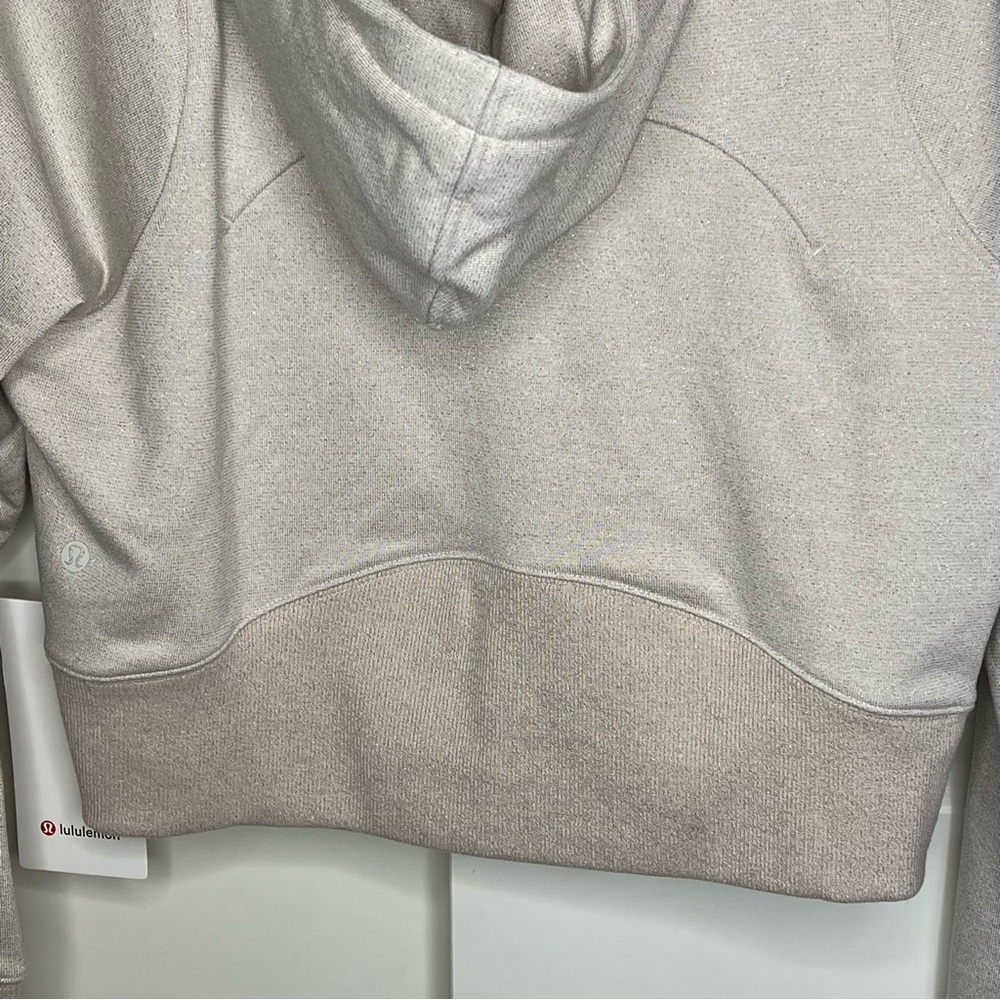 New Lululemon Loungeful Cropped Hoodie Spark 4 Beige Gold Bone Sweatshirt Crop - Picture 4 of 16
